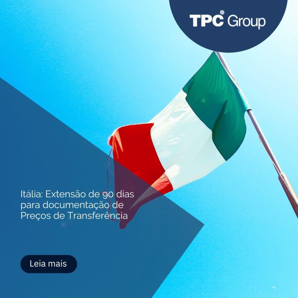 Itália: Extensão para documentação de Preços de Transferência